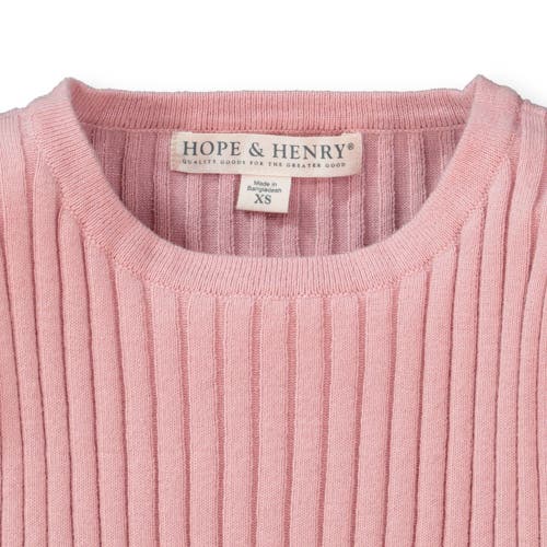 Hope & Henry Baby Girls' Rib Knit Sweater Top, Infant In Rose