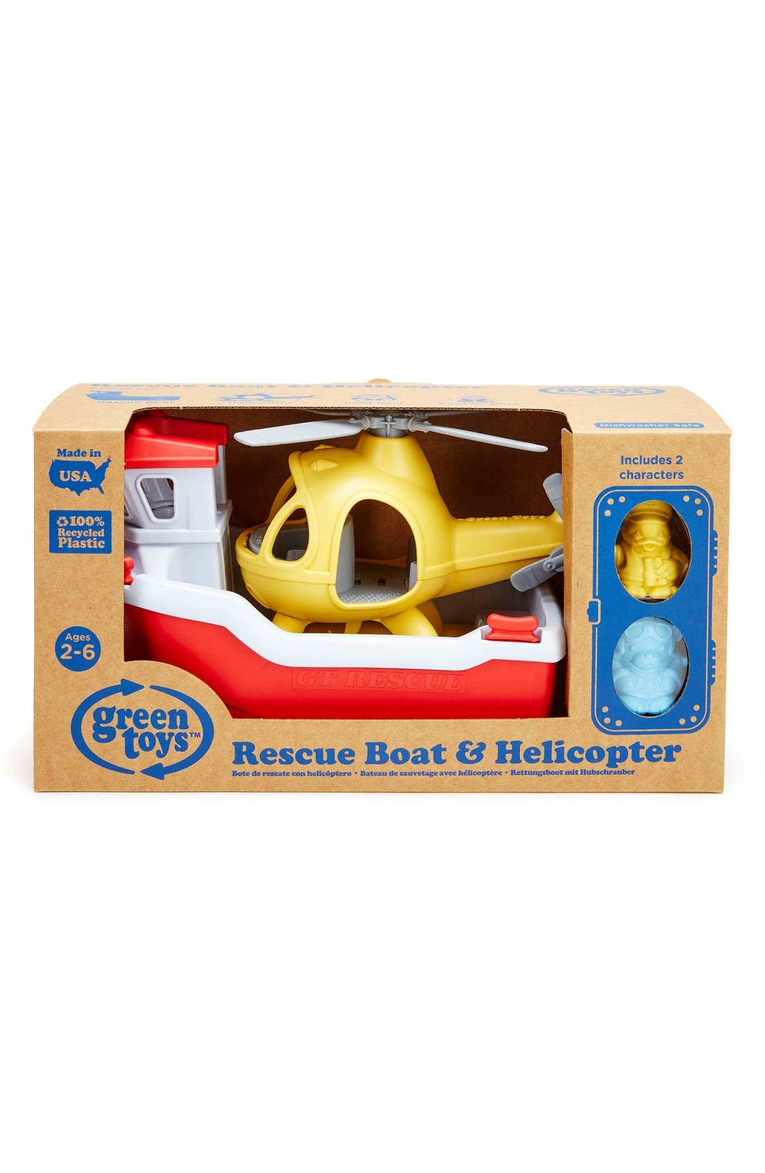 Green Toys Rescue Boat & Helicopter Toy Set Nordstrom