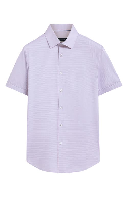 Shop Bugatchi Miles Ooohcotton® Pin Dot Short Sleeve Button-up Shirt In Lilac