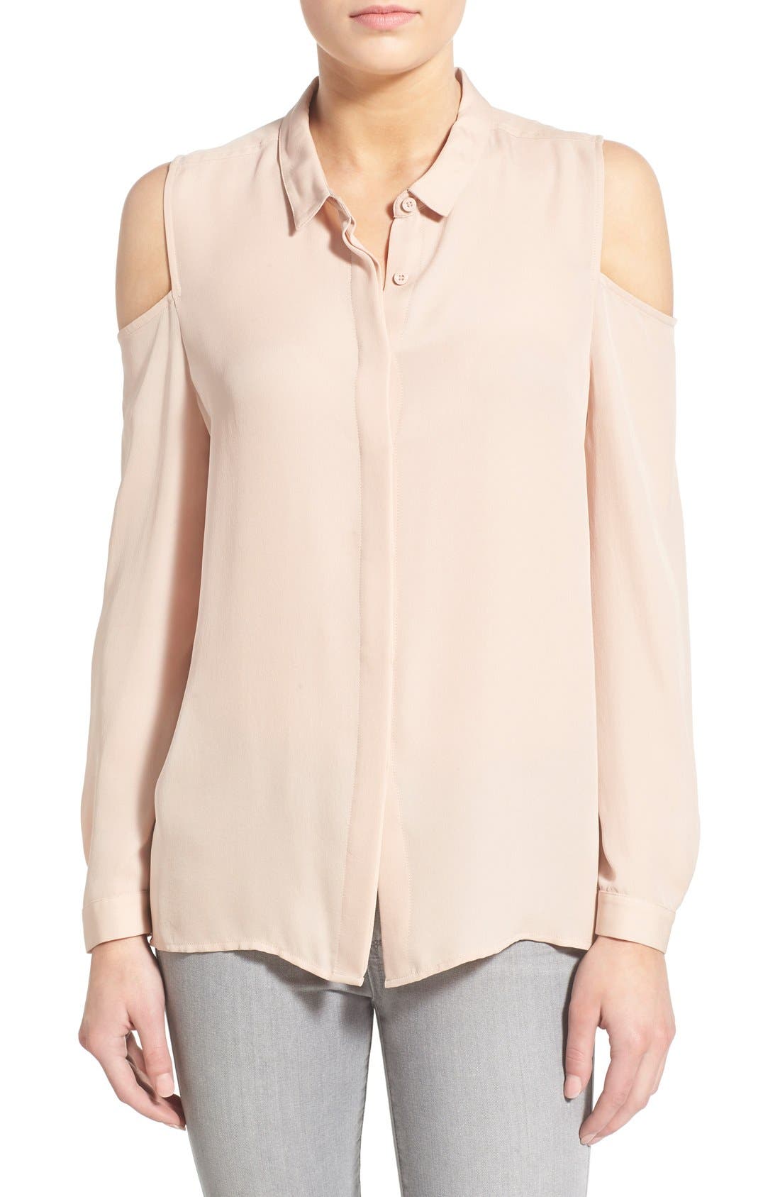 Rebecca Minkoff Cold Shoulder Silk Blouse | Nordstrom