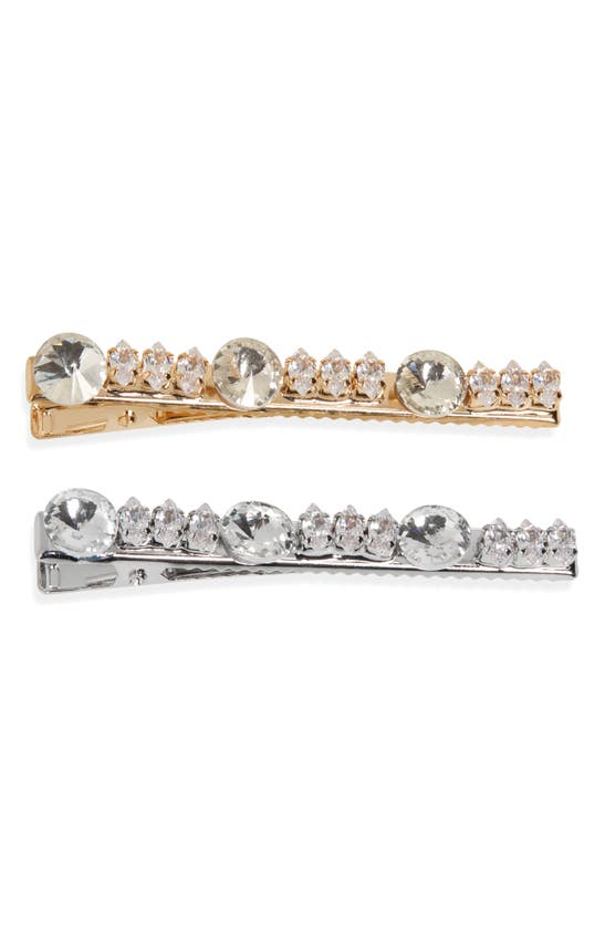Tasha Assorted 2-pack Cubic Zirconia Hair Clips In Gold
