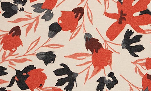 Saachi Floral Reversible Scarf In Orange