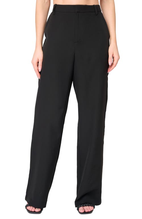 Lindsey High Waist Stretch Twill Stovepipe Pants in Black