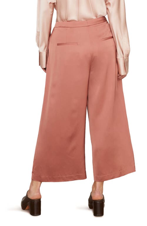 Vince Satin Pleated-front Wide-leg Crop Pants In Tulip Root