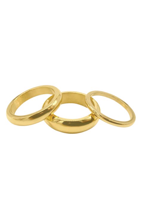 Water Resistant Mixed Stackable Rings Set