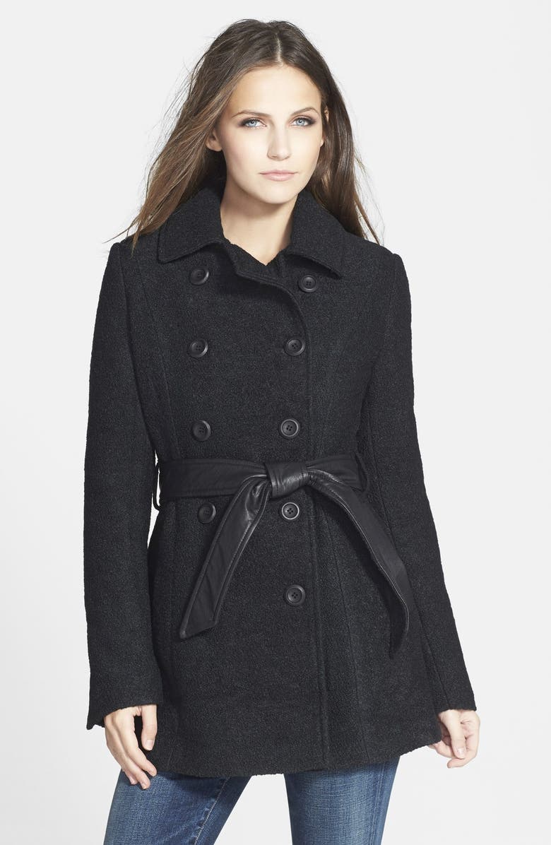 Buffalo by David Bitton Double Breasted Belted Bouclé Coat | Nordstrom