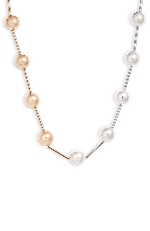 Celeste Faux Pearl & Bead Station Necklace in Two-Tone