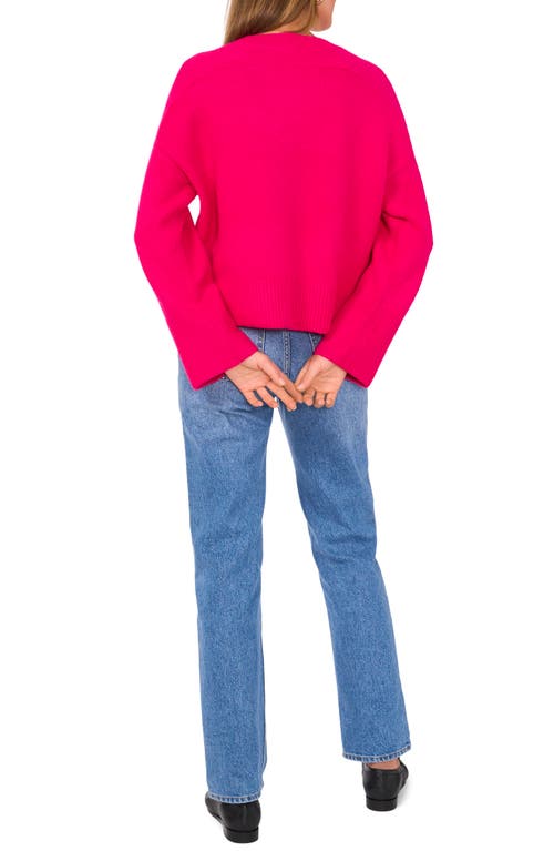 Shop Vince Camuto Crewneck Sweater In Electric Pink