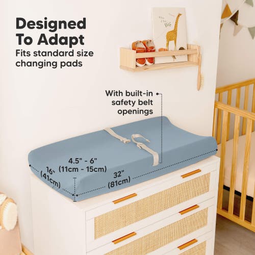 Keababies 2-pack Soothe Changing Pad Covers In Steel