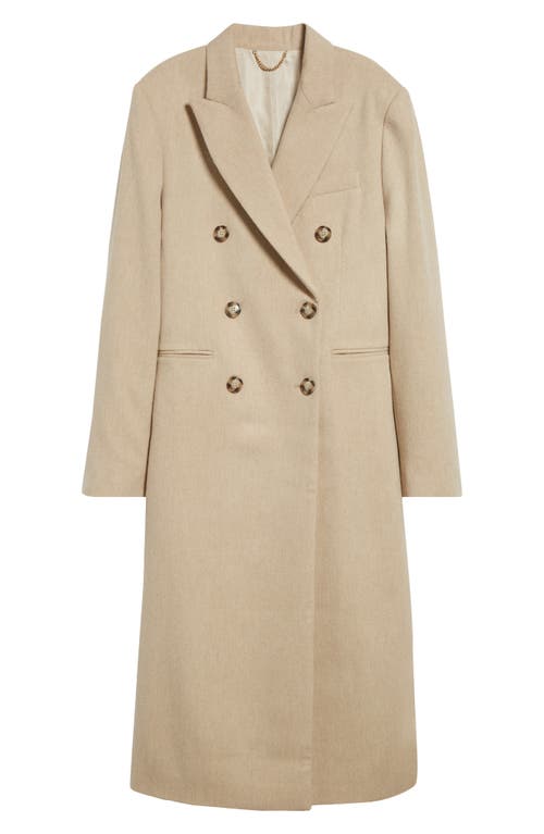 Shop Victoria Beckham Double Breasted Wool & Cashmere Coat In Bone