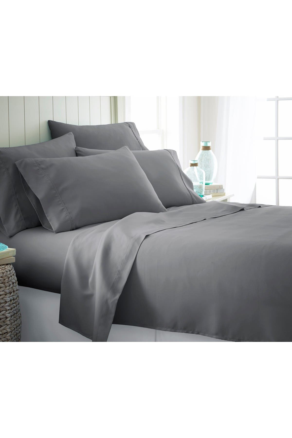 Ienjoy Home Queen Hotel Collection Premium Ultra Soft 6-piece Bed Sheet Set -gray In Grey