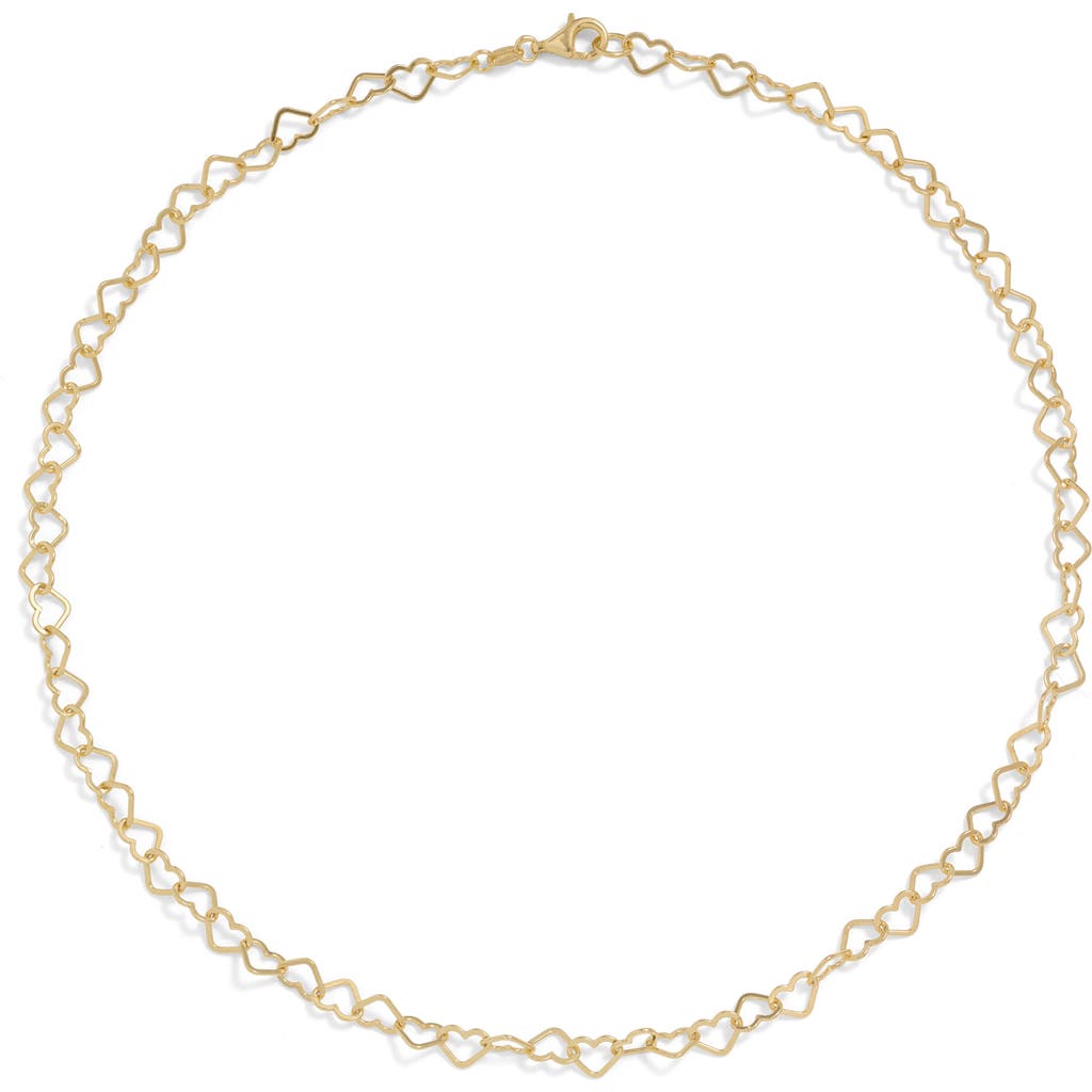 Awe Inspired Eternity Heart Chain Necklace In 14k Gold Vermeil