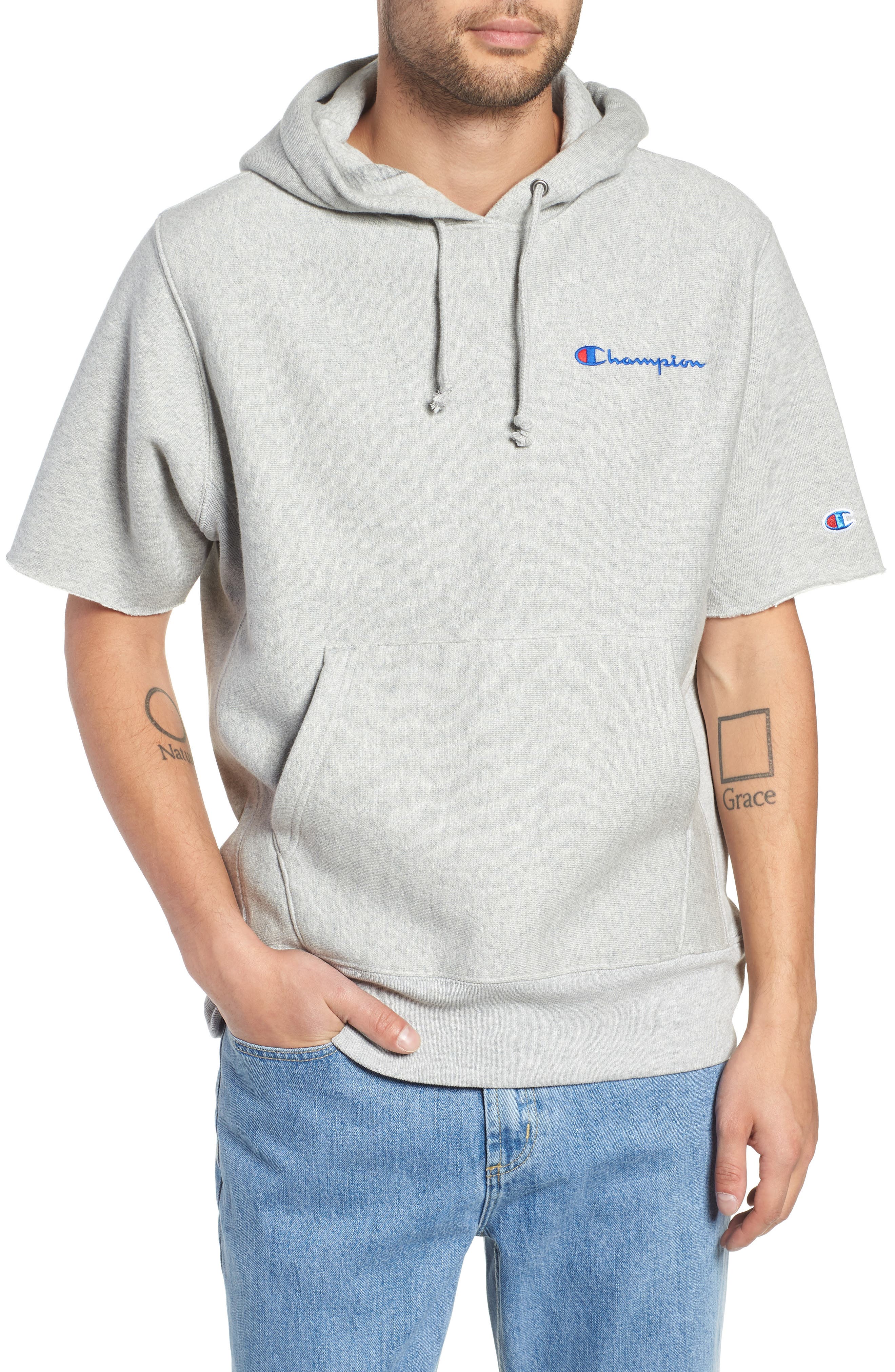 short sleeve champion hoodie