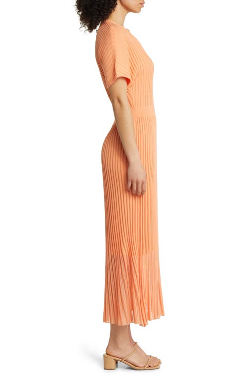 Shop Misook Rib Knit A-line Dress In Citrus Blossom/white