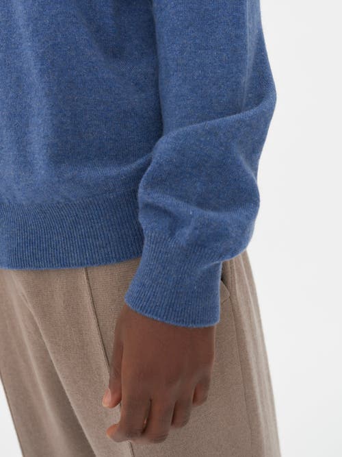 Shop Gobi Cashmere Polo Neck Sweater In Bijou Blue