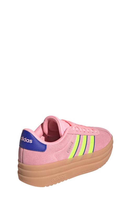 Adidas Originals Adidas Kids' Vl Court Bold Lifestyle Sneaker In Pink/lemon/lucid Blue