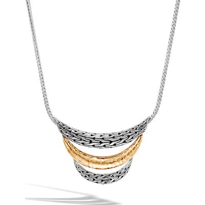 John Hardy Classic Chain Sterling Silver & 18K Gold Bib Necklace