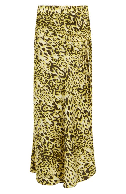 Shop Allsaints Carla Abstract Animal Print Maxi Skirt In Teresa Lime Green