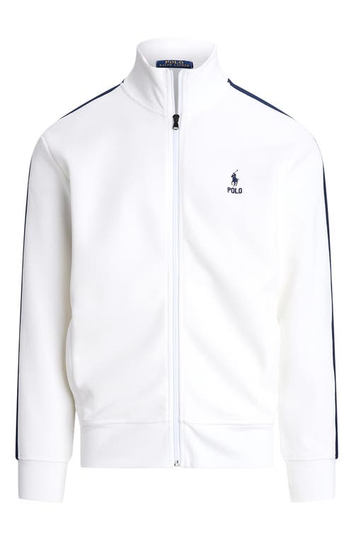 Shop Polo Ralph Lauren Piqué Track Jacket In White Multi