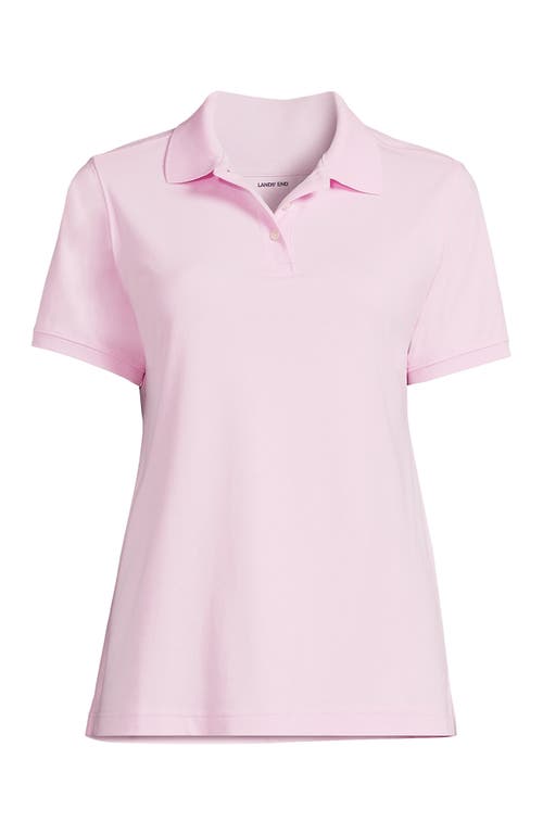 Shop Lands' End School Uniform  Short Sleeve Interlock Polo Shirt In Ice Pink