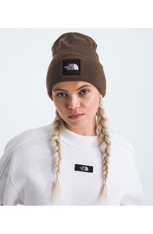 Shop The North Face Big Box Logo Beanie In Smokey Brown