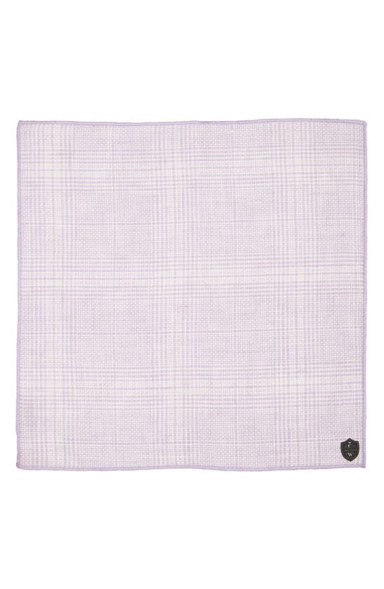 Shop Clifton Wilson Lavender Plaid Linen Pocket Square