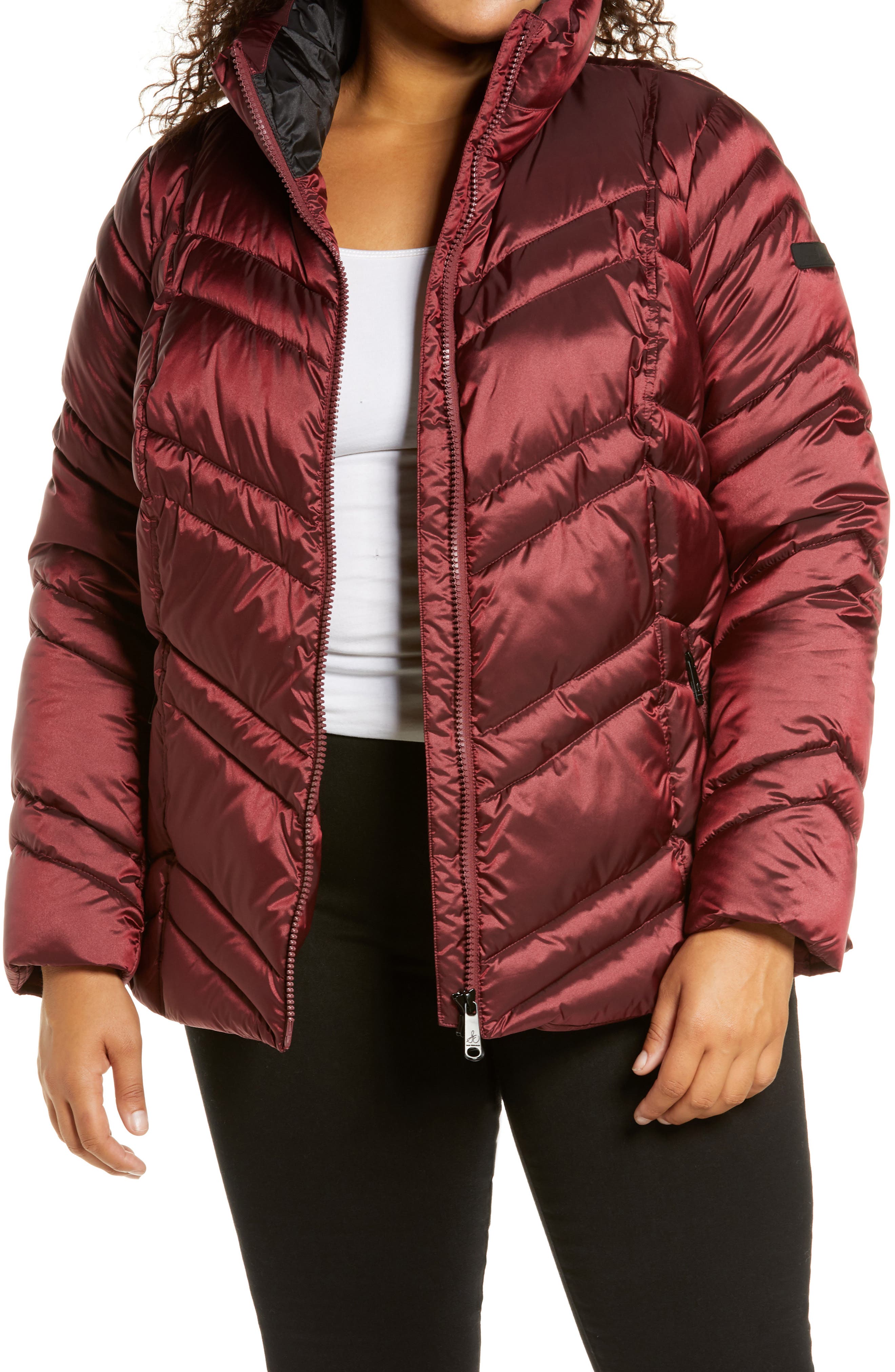 womens burgundy coat with hood