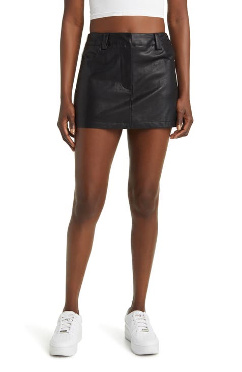 Tobia Faux Leather Miniskirt