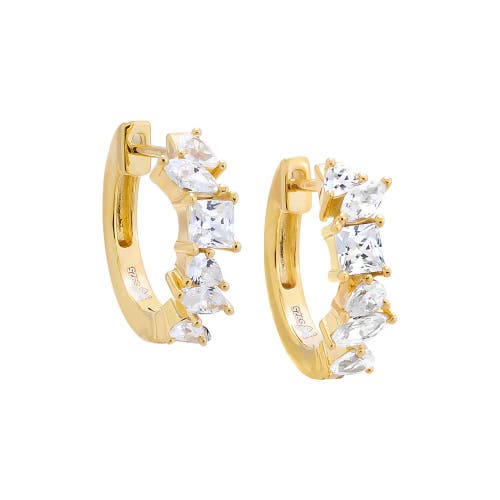 Shop Adina Eden By  Cz Multi Shape Huggie Earring In Gold