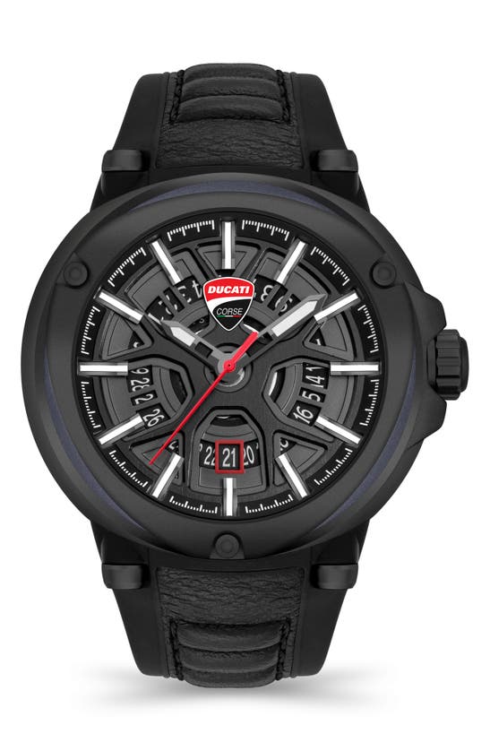 Shop Ducati Corse Partenza Silicone Strap Watch, 49mm In Black