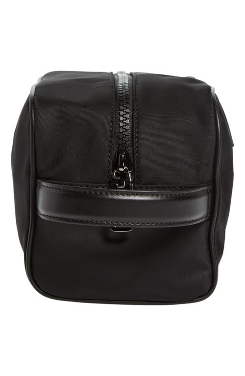 Shop Dolce & Gabbana Dolce&gabbana Rubberized Logo Nylon Blend Toiletry Bag In Black/black