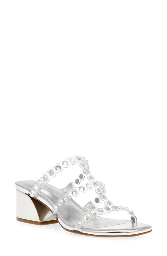 Shop Anne Klein Marissa Strappy Sandal In Clear Crystal/ Silver