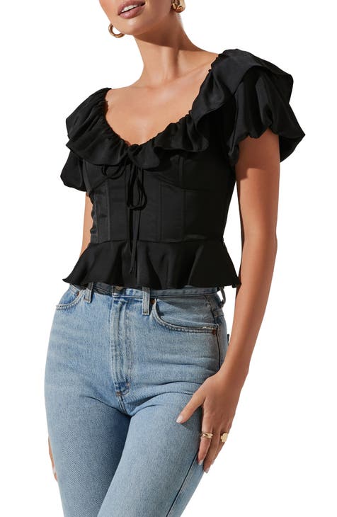 Naked Wardrobe Ruched Button Up Crop Top Size XS - $35 New