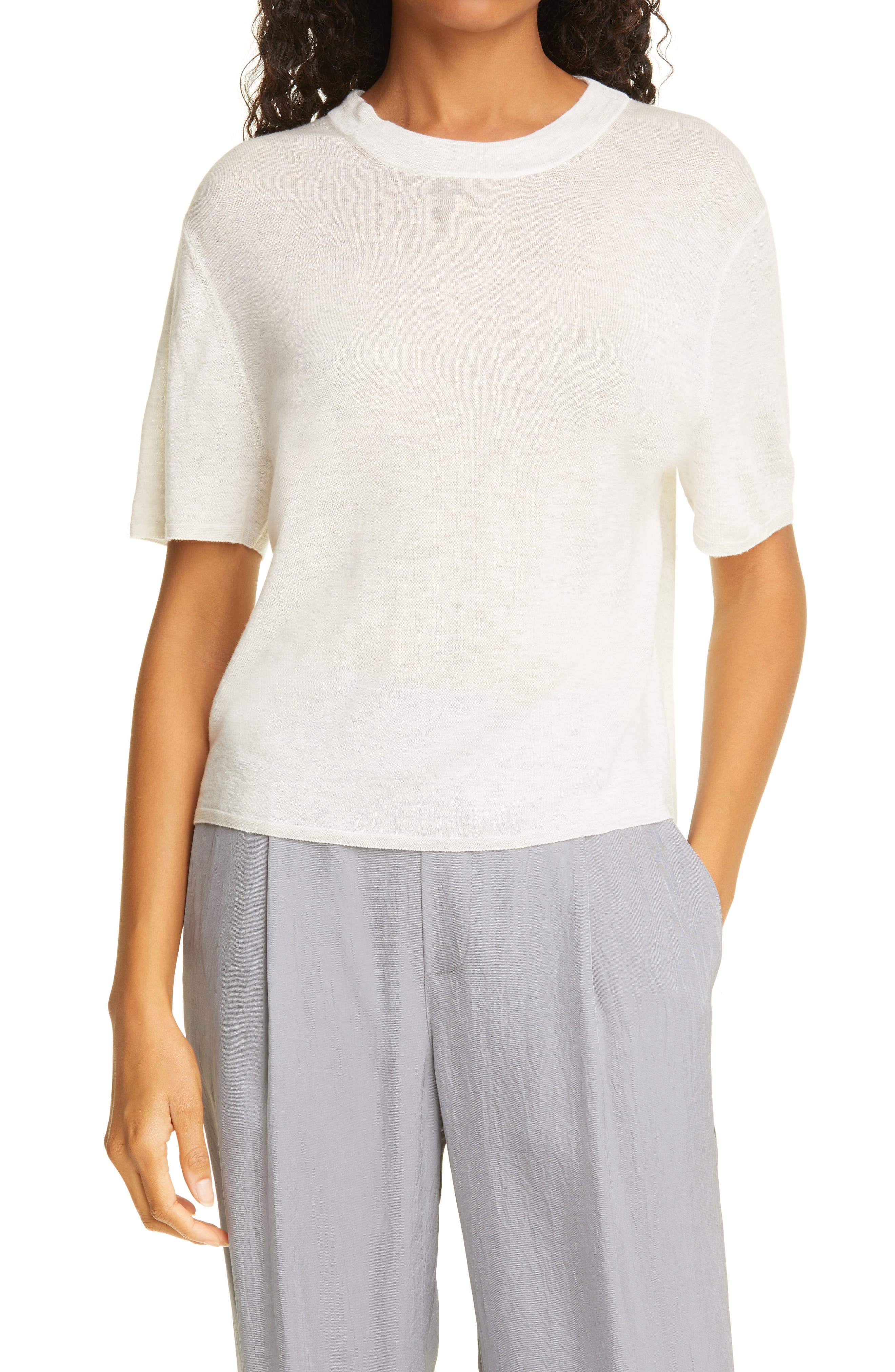 vince short sleeve sweater