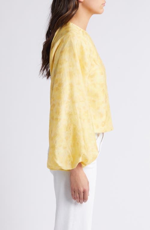 Shop & Other Stories Balloon Sleeve Top In Yellow Dusty Light