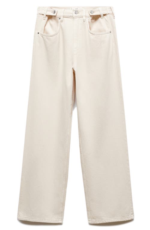 Shop Mango Cesca High Waist Wide Leg Jeans In Light Beige