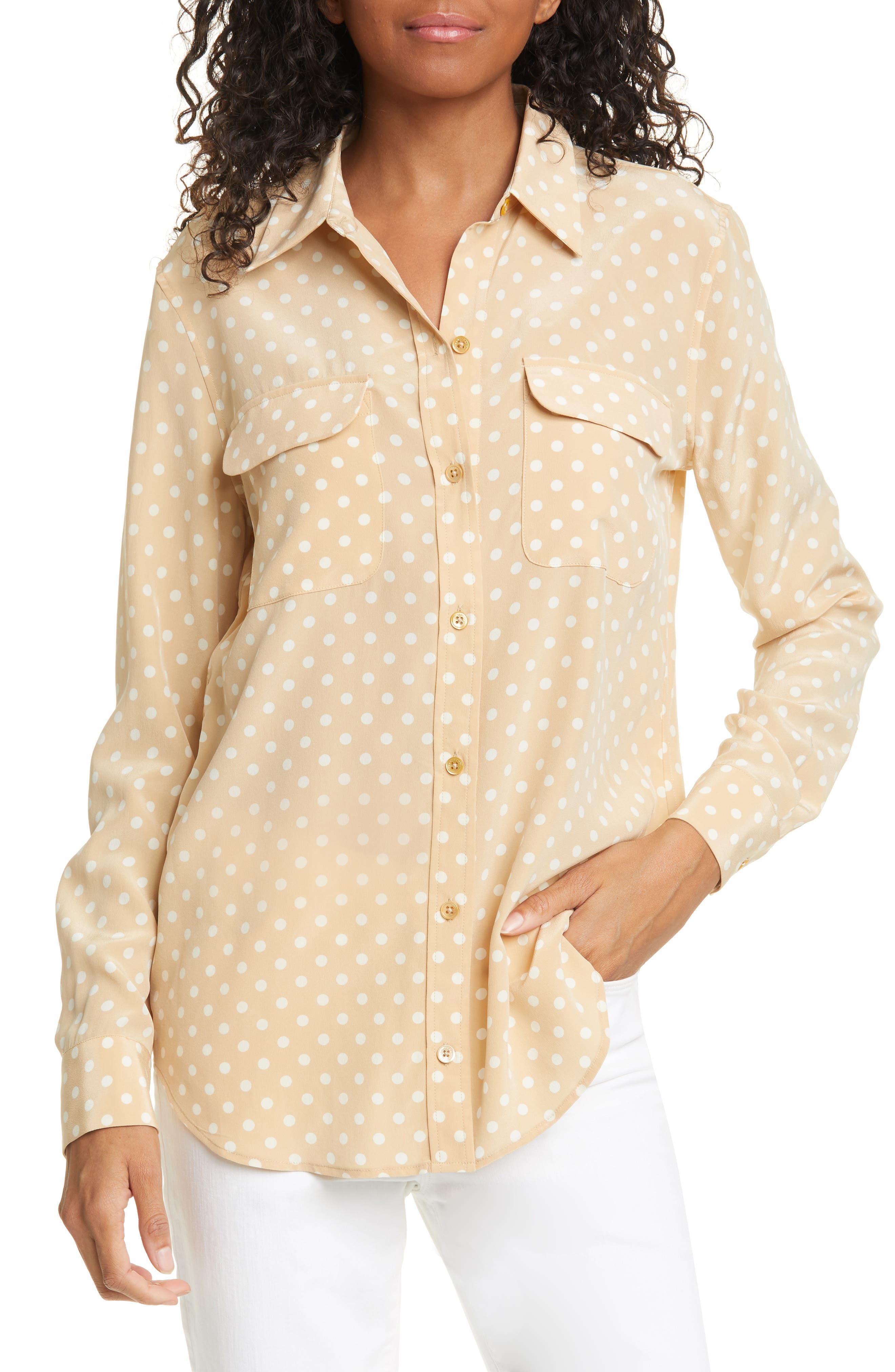 equipment polka dot silk blouse