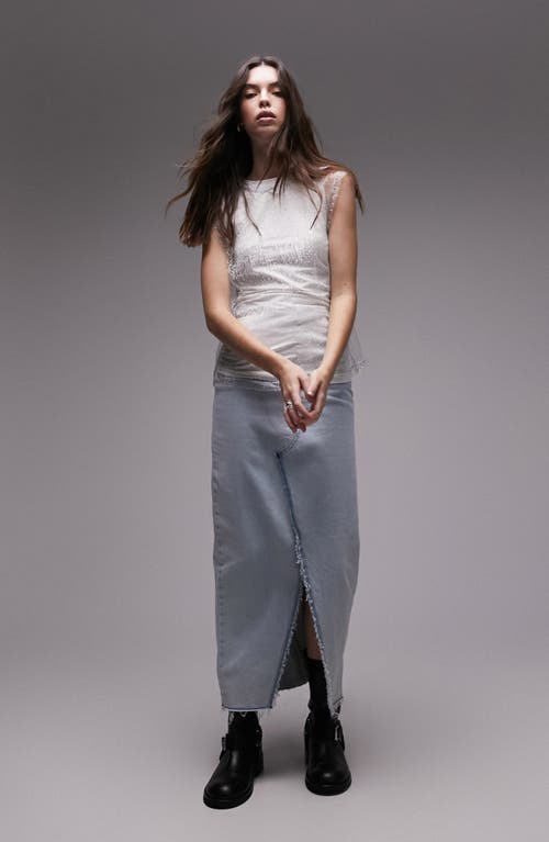 Topshop Sheer Layered Top In White In White