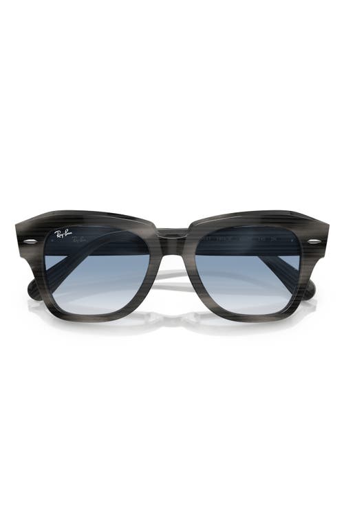 Ray Ban Ray-ban State Street 49mm Gradient Square Sunglasses In Striped Gray/ Gradient Blue