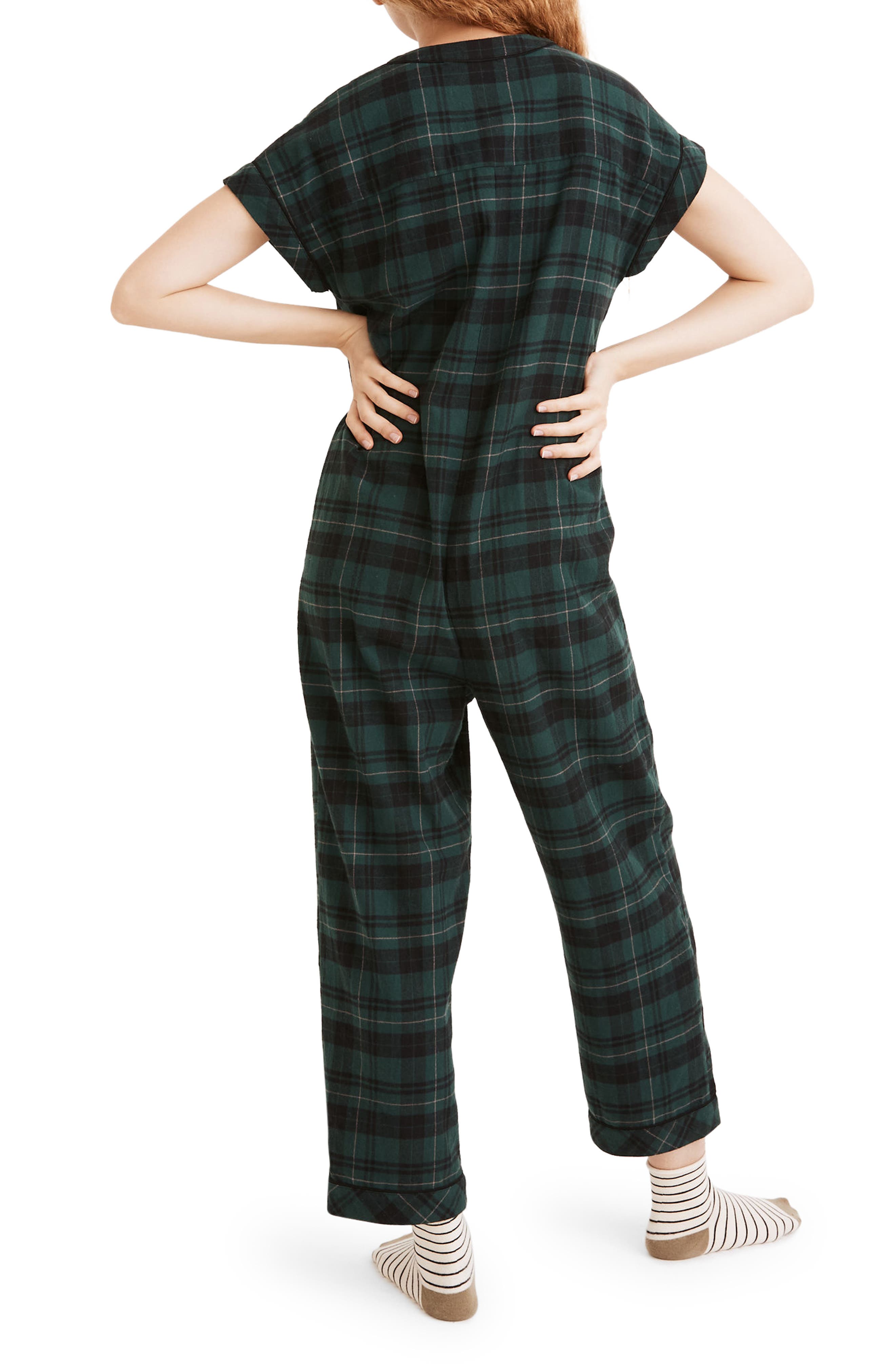 madewell plaid jumpsuit