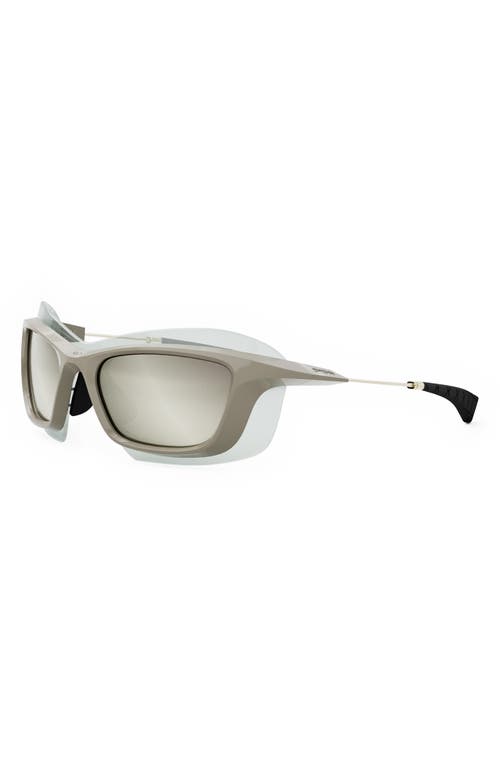 Shop Dior 'xplorer S1u 56mm Square Sunglasses In Beige/smoke Mirror