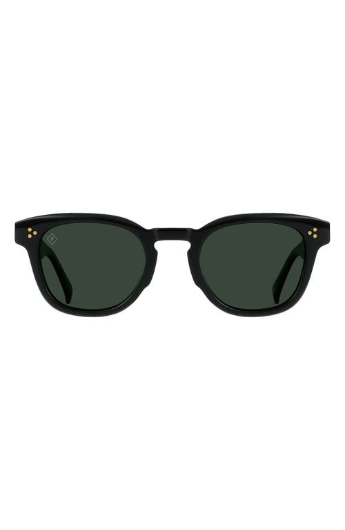Raen Squire 49mm Polarized Round Sunglasses In Recycled Black/green Polar