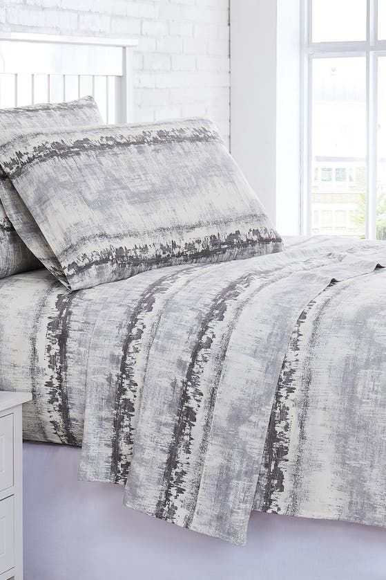 Southshore Fine Linens Extra Deep Pocket 300 Thread-count Cotton Sheet Set In Abstraction Grey