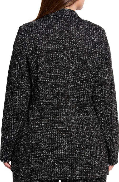 Shop Nic + Zoe Nic+zoe Dotty Grid Zip Pocket Blazer In Black Multi