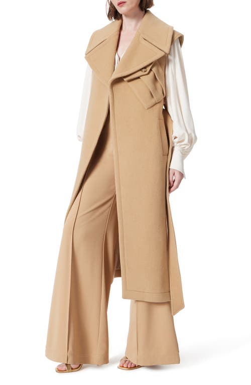 Dee Ocleppo Sleeveless Trench Coat In Camel