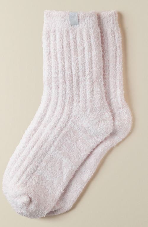Softies Marshmallow Crew Socks With Grippers In Heather Blush Pink