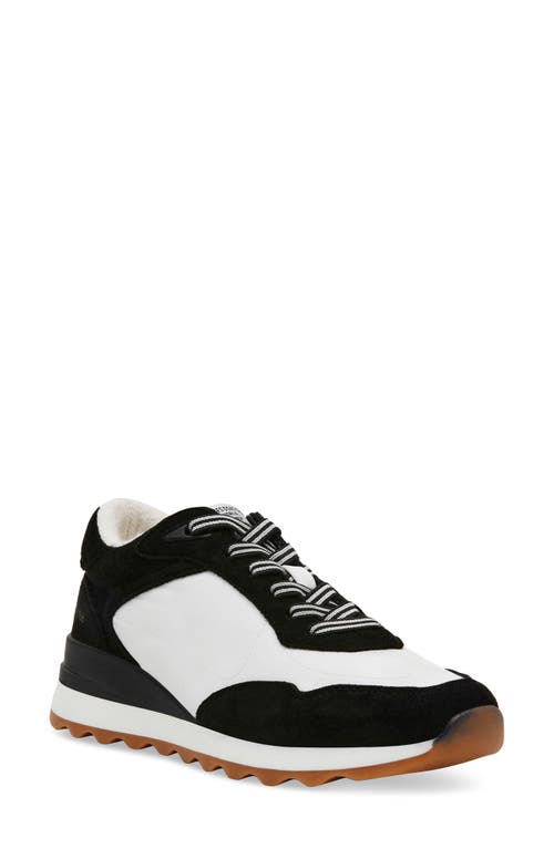 Anne Klein Restless Wedge Sneaker In Black/white