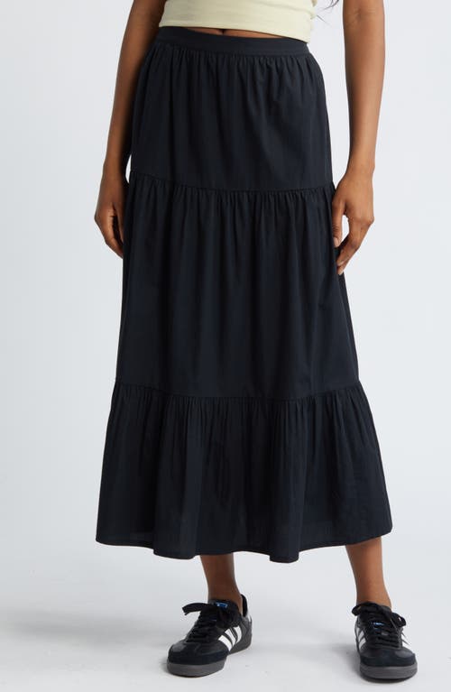 Tiered Maxi Skirt in Black Night