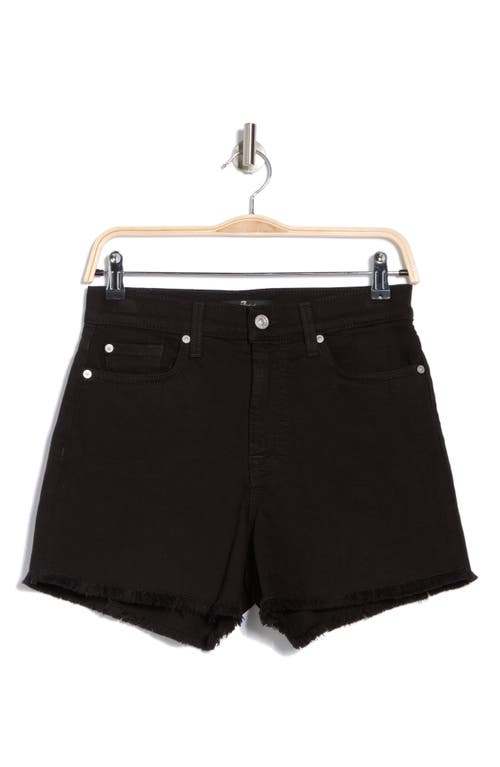 7 For All Mankind High Waist Cutoff Denim Shorts In Blackfray