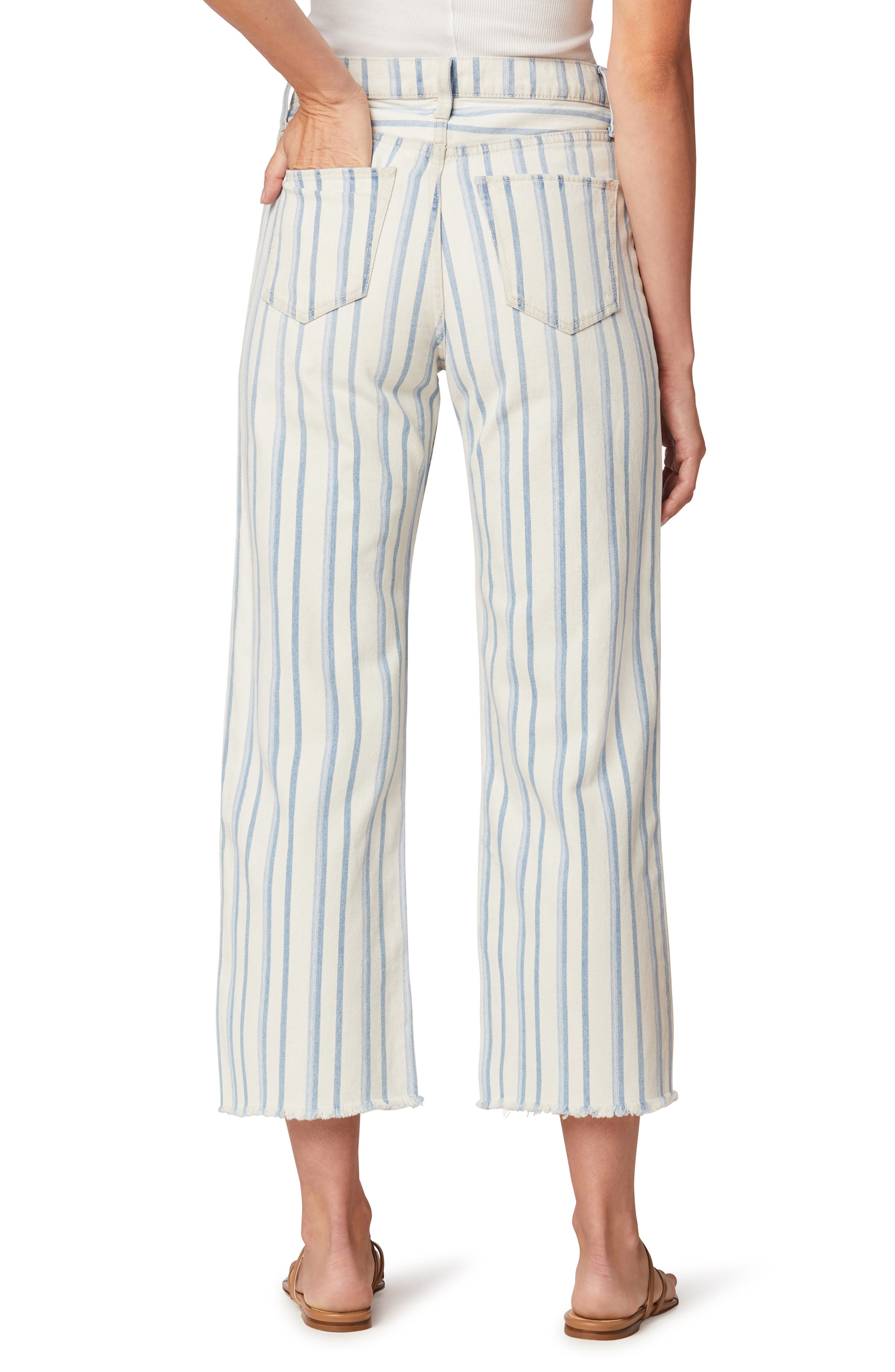 Joe's The Blake Stripe Raw Hem Crop 